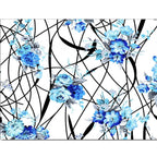 Generic Men's Casual Floral Printed Cotton Blend Unstitched Shirt Fabric 1.6 Mtrs (Blue)