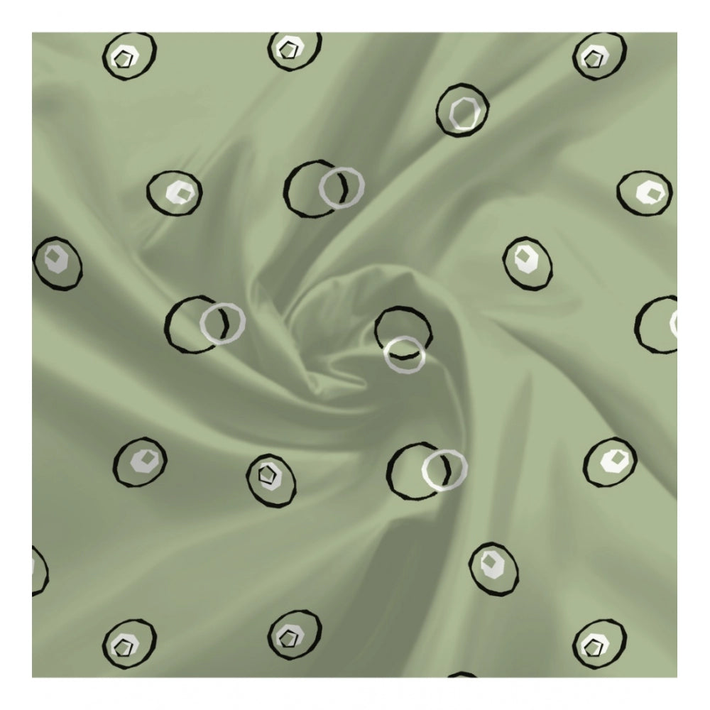 Generic Men's Casual Floral Printed Cotton Blend Unstitched Shirt Fabric 1.6 Mtrs (Green) Secondary image