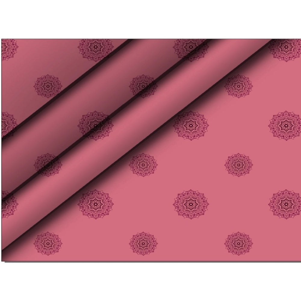 Generic Men's Casual Floral Printed Cotton Blend Unstitched Shirt Fabric 1.6 Mtrs (Pink) Secondary image