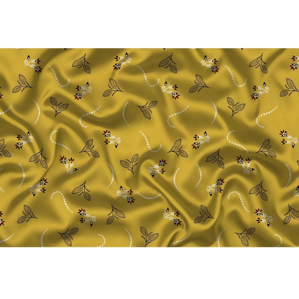 Generic Men's Casual Floral Printed Cotton Blend Unstitched Shirt Fabric 1.6 Mtrs (Mustered) Secondary image