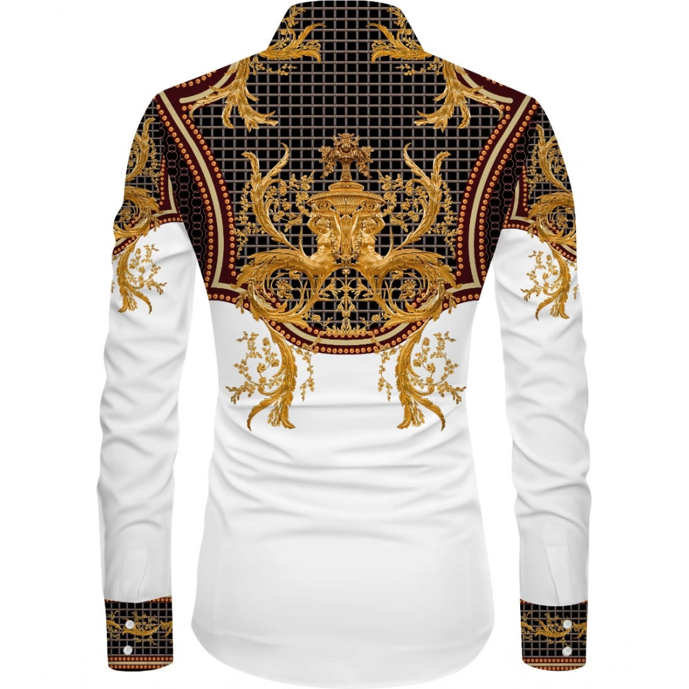 Generic Men's Casual Floral Printed Cotton Blend Unstitched Shirt Fabric 1.6 Mtrs (Multicolor) Secondary image