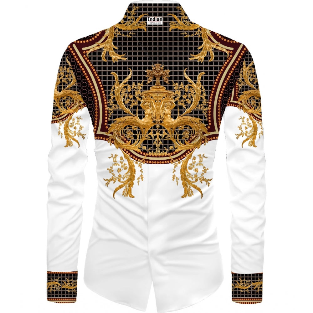 Generic Men's Casual Floral Printed Cotton Blend Unstitched Shirt Fabric 1.6 Mtrs (Multicolor) Main image