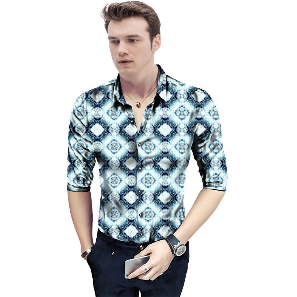 Generic Men's Casual Floral Printed Cotton Blend Unstitched Shirt Fabric 1.6 Mtrs (Multicolor) Secondary image