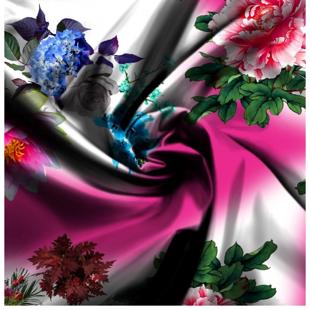 Generic Men's Casual Floral Printed Cotton Blend Unstitched Shirt Fabric 1.6 Mtrs (Multicolor) Secondary image