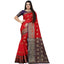 Generic Women's Silk Blend Woven Saree With Unstitched Blouse 5.5Mtr (Purple-Red)
