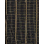 Generic Women's Silk Blend Checkered Saree With Unstitched Blouse 5.5Mtr (Black)