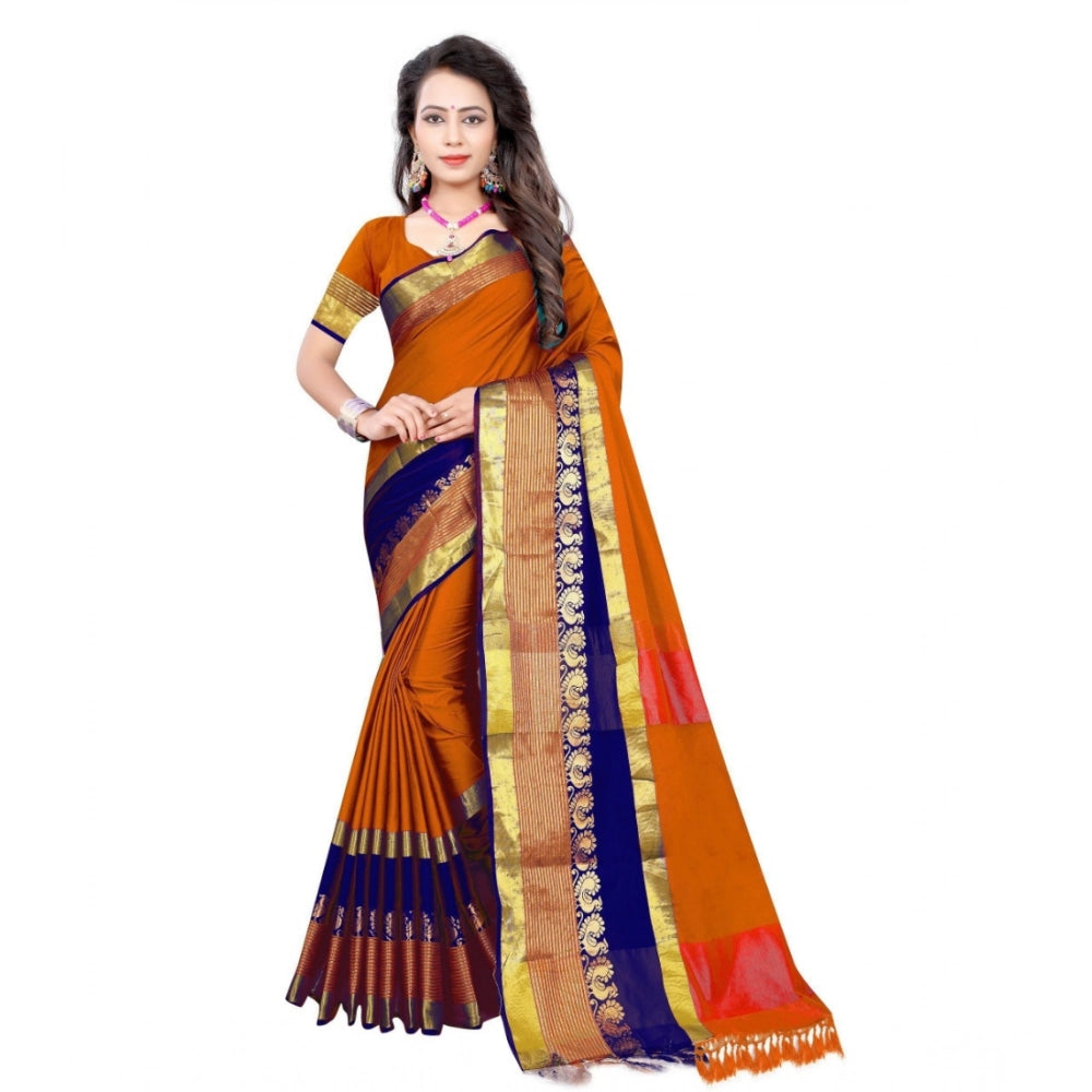Generic Women's Jacquard Woven Saree With Unstitched Blouse 5.5Mtr (Multicolor) Main image