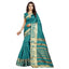 Generic Women's Jacquard Woven Saree With Unstitched Blouse 5.5Mtr (Blue)