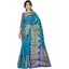 Generic Women's Jacquard Woven Saree With Unstitched Blouse 5.5Mtr (Blue)