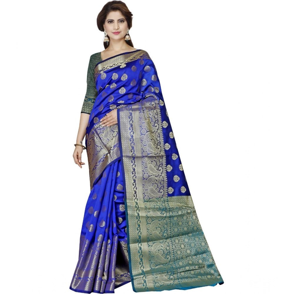 Generic Women's Jacquard Woven Saree With Unstitched Blouse 5.5Mtr (Multicolor) Main image