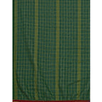 Generic Women's Silk Blend Checkered Saree With Unstitched Blouse 5.5Mtr (Green)