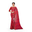 Generic Women's Georgette Floral Print Saree With Unstitched Blouse 5.5Mtr (Red)