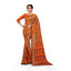Generic Women's Georgette Floral Print Saree With Unstitched Blouse 5.5Mtr (Orange)