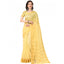 Generic Women's Cotton Silk Striped Saree With Unstitched Blouse 5.5Mtr (Yellow)