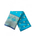 Generic Women's Silk Blend Woven Saree With Unstitched Blouse 5.5Mtr (Green-Multicolor)