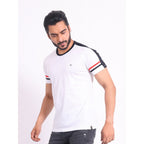 Generic Men's Casual Cotton Printed Round Neck Half Sleeve T-Shirt (White)