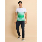 Generic Men's Casual Cotton Printed Round Neck Half Sleeve T-Shirt (Green)
