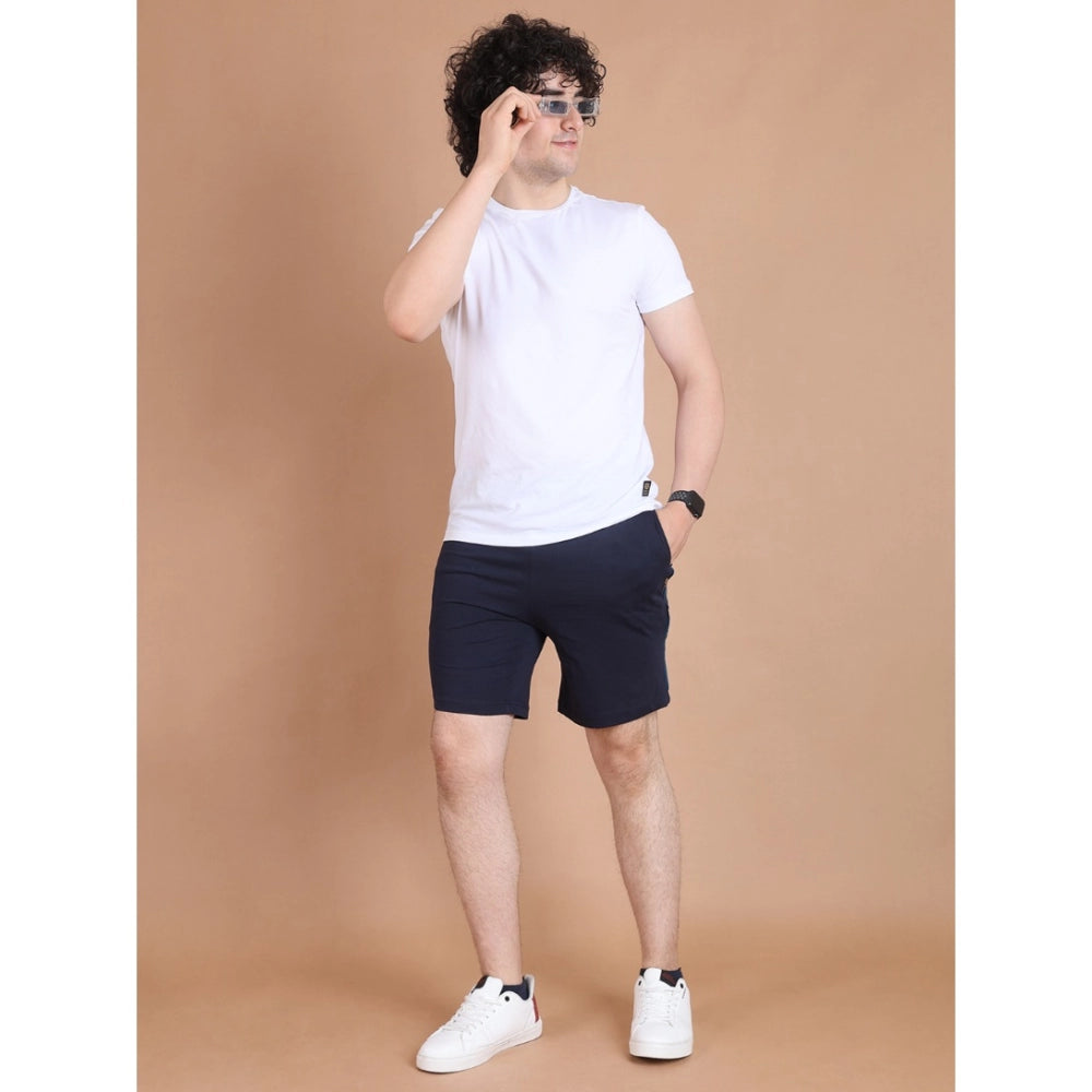 Generic Men's Casual Cotton Striped Above knee Shorts (Navy) Secondary image