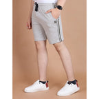 Generic Men's Casual Cotton Striped Above knee Shorts (Greymelange)