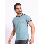 Generic Men's Casual Cotton Printed Round Neck Half Sleeve T-Shirt (Grey)