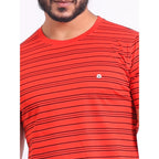 Generic Men's Casual Cotton Printed Round Neck Half Sleeve T-Shirt (Red)
