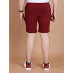 Generic Men's Casual Cotton Striped Above knee Shorts (Maroon)