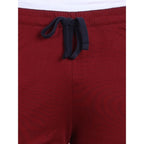 Generic Men's Casual Cotton Striped Above knee Shorts (Maroon)