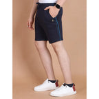 Generic Men's Casual Cotton Striped Above knee Shorts (Navy)