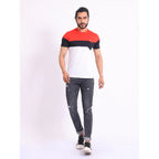 Generic Men's Casual Cotton Printed Round Neck Half Sleeve T-Shirt (Red)