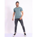 Generic Men's Casual Cotton Printed Round Neck Half Sleeve T-Shirt (Gery)