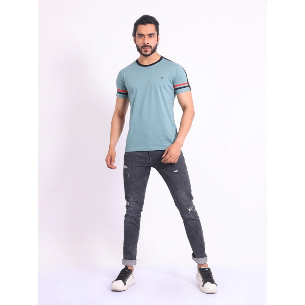 Generic Men's Casual Cotton Printed Round Neck Half Sleeve T-Shirt (Grey) Secondary image