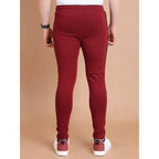 Generic Men's Casual Cotton Striped Full Length Track Pant (Maroon)