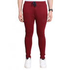 Generic Men's Casual Cotton Striped Full Length Track Pant (Maroon)