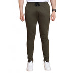 Generic Men's Casual Cotton Striped Full Length Track Pant (olive)
