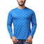 Generic Men's Casual Cotton Printed Round Neck Full Sleeve T-Shirt (Blue)