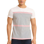 Generic Men's Casual Cotton Printed Round Neck Half Sleeve T-Shirt (White)