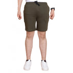 Generic Men's Casual Cotton Striped Above knee Shorts (Olive)