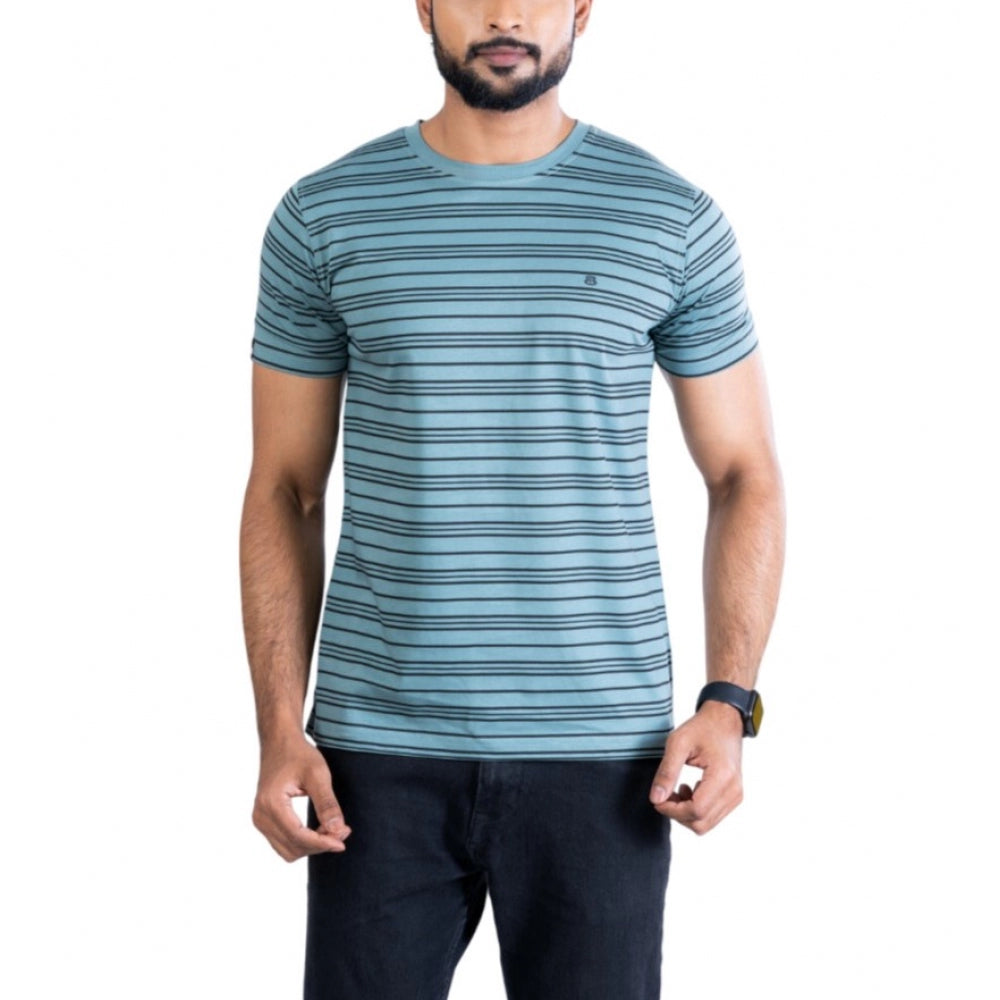 Generic Men's Casual Cotton Printed Round Neck Half Sleeve T-Shirt (Gery) Main image