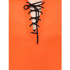 Generic Women's Polyester Solid Long Sleeves Regular Top (Orange)