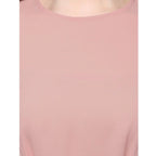Generic Women's Polyester Solid Long Sleeves Regular Top (Pink)