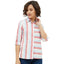Generic Women's Cotton Striped Long Sleeves Standard Length Shirt (Pink)