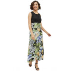 Generic Women's Rayon Floral Sleeveless Calf-length Dress (Multicolor)