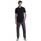 Generic Men's Cotton Blend Solid Half-Sleeve Regular Shirt (Black)