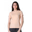 Generic Women's Cotton Blended Solid Round Neck Half Sleeve T-Shirt (Peach)