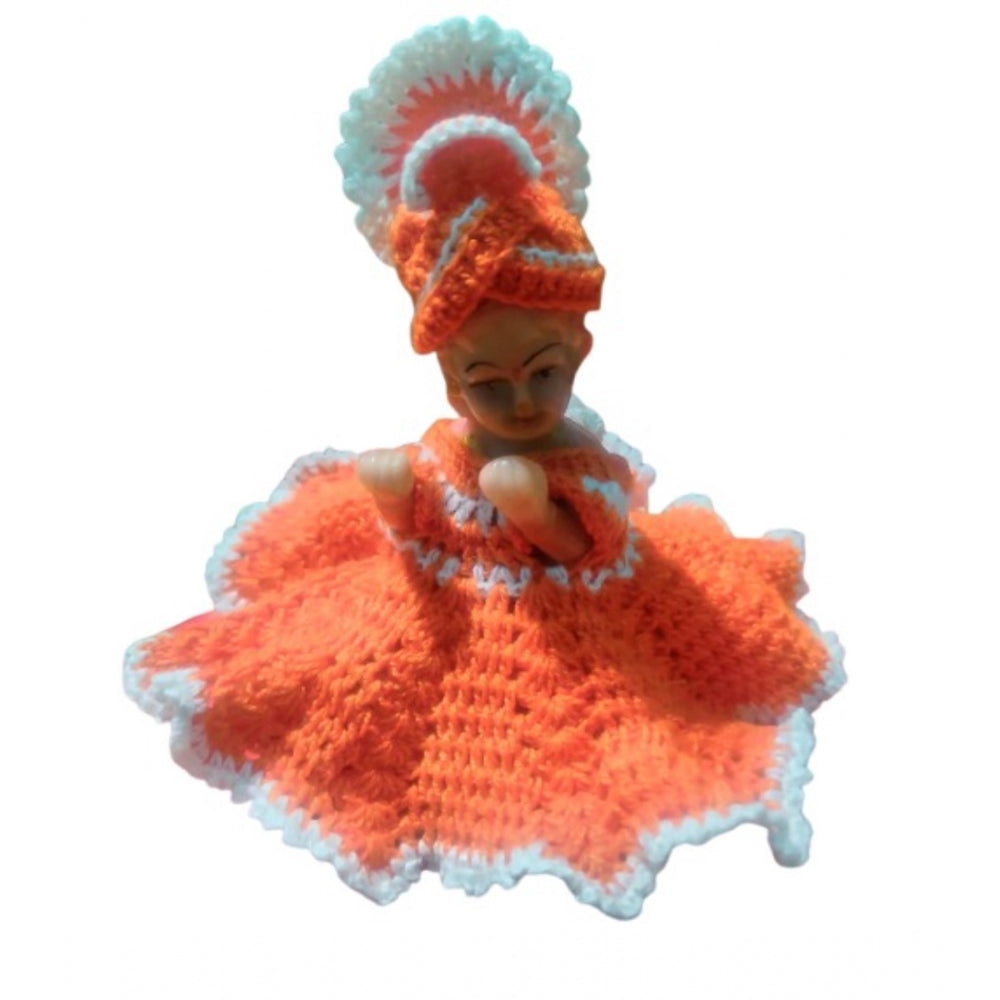 Generic Laddu Gopal Tharad Dress Size: 0 To 6 (Orange-White) Main image