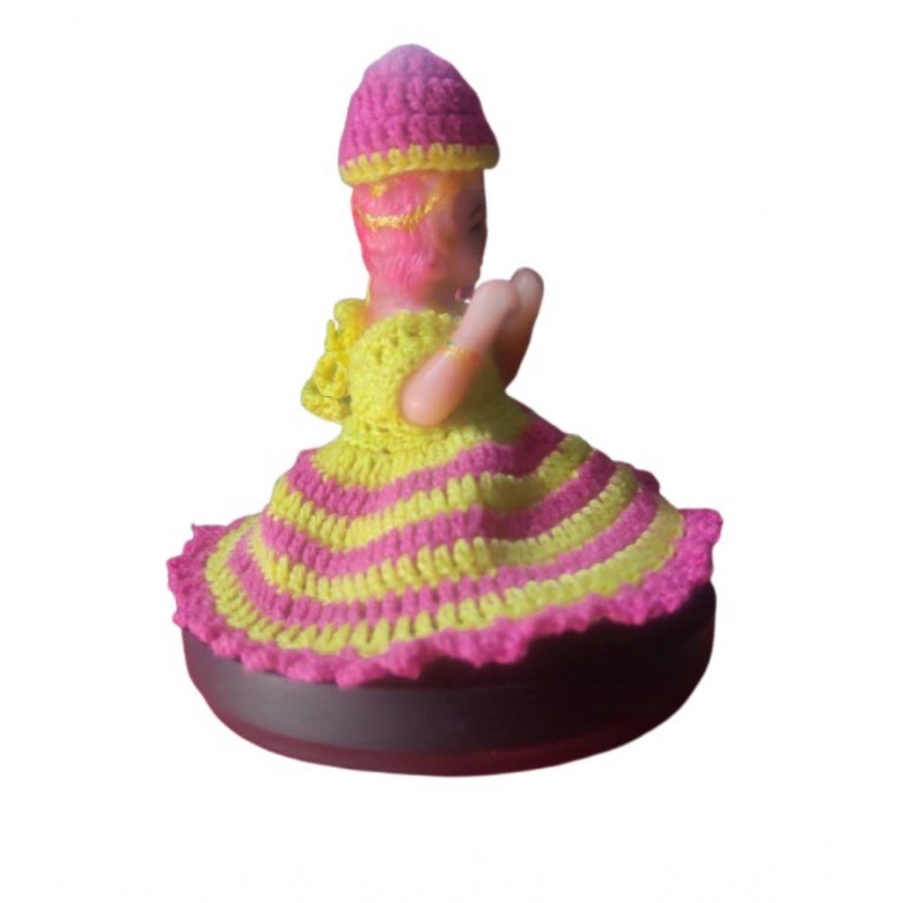 Generic Laddu Gopal Tharad Dress Size: 0 To 6 (Pink-Yellow) Main image