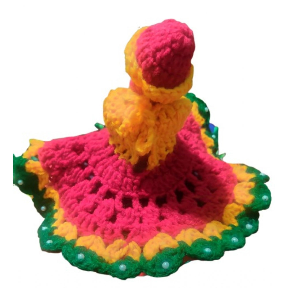Generic Laddu Gopal Tharad Dress Size: 0 To 6 (Red-Yellow-Green) Secondary image