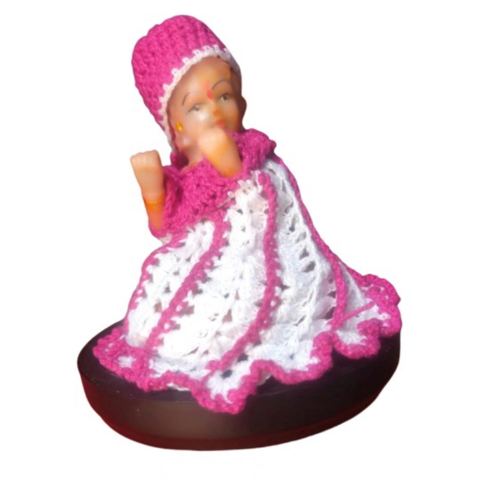 Generic Laddu Gopal Tharad Dress Size: 0 To 6 (Pink-White) Main image