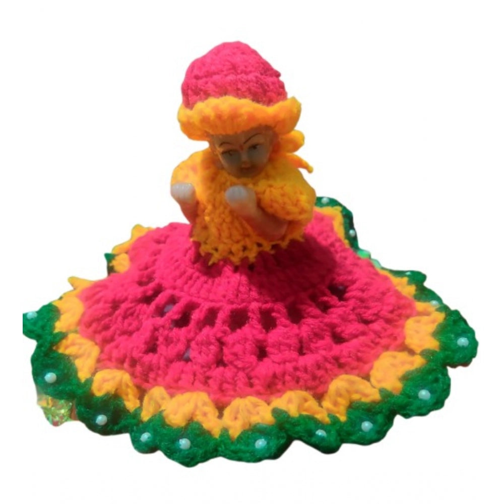 Generic Laddu Gopal Tharad Dress Size: 0 To 6 (Red-Yellow-Green) Main image