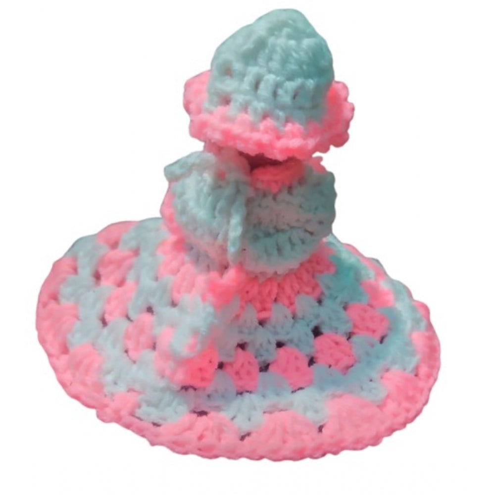 Generic Laddu Gopal Tharad Dress Size: 0 To 6 (White-Baby Pink) Secondary image